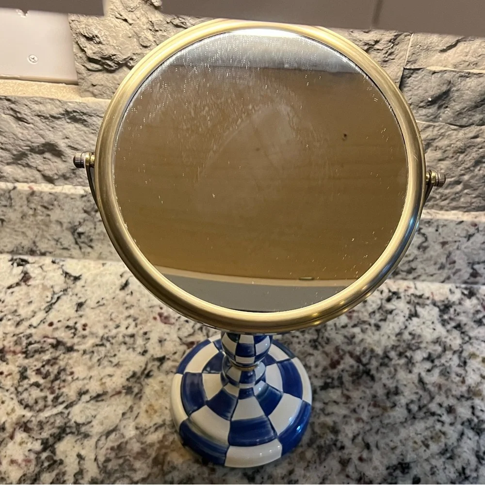Mackenzie-Childs Royal Check Vanity Mirror. Like new in original box.